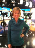 Amanda on TV set